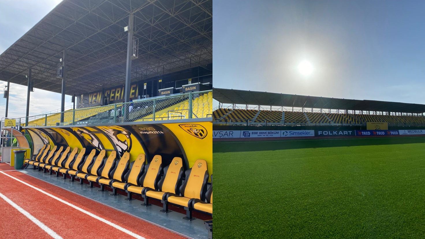Aliağa FK  Seyirci Tribünü ve Yedek Oyuncu Kulübesi